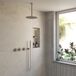 Boss & Wessing BWS Inbouw Regendouche | Sensa | Geborsteld RVS | Plafonduitloop | 30cm Hoofddouche met Handdouche | Stopkranen