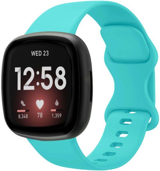 imoshion Fitbit Siliconen⁺ bandje - Geschikt voor Sense/ Versa 3/ Versa 4/ Sense 2 - Turquoise