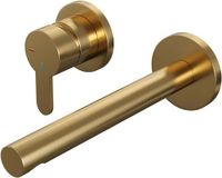 Brauer Gold Edition Inbouw Wastafelmengkraan met Rechte Uitloop en Rozetten Model D2 Goud Geborsteld PVD