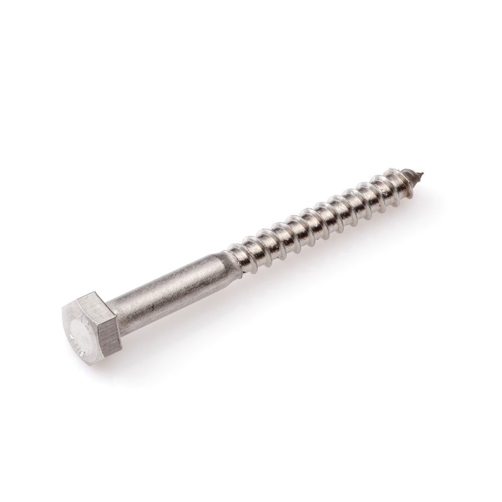 Hoenderdaal Houtdraadbout RVS 10 x 60 mm DIN 571 A2 - Doos Ã 50 stuks