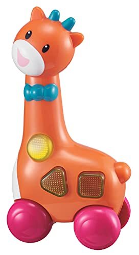 Auby Giraffe FR461528, rammelaar met tonen en licht voor eerste vormen, zuigelingen, speelgoed voor baby's vanaf 9 maanden en +, oranje