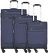 Worldpack Dublin 4 wielen Kofferset 3-delig met uitbreidingsplooi - Zachte bagage - TSA slot - marineblau