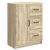 vidaXL Dressoir met lade Sonoma Eiken 66 x 34,5 x 87 cm Bewerkt hout