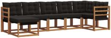 vidaXL - Salon d'angle - 7 places assises - Acacia bois - Naturel et noir