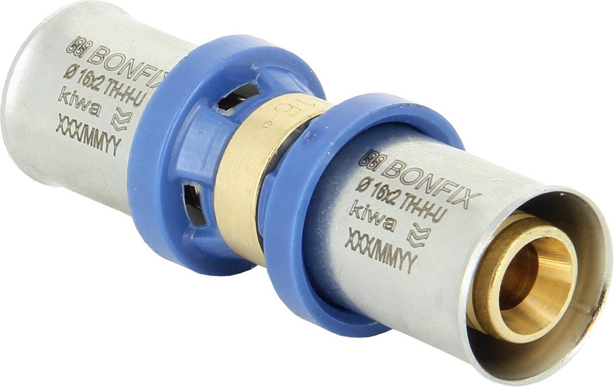 Bonfix Alu-pers - messing perskoppeling / persfitting - recht 16mm FF