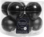 Decoris Kerstballen set - 10x stuks - zwart glas - 6 cm - glans/mat
