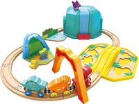 Hape Houten treinbaan dinosaurus in opbergbox