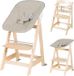 Roba Born Up chaise haute 2-en-1, réglable, avec siège bébé réglable, gris chiné, bois naturel, jusqu'à 70 kg
