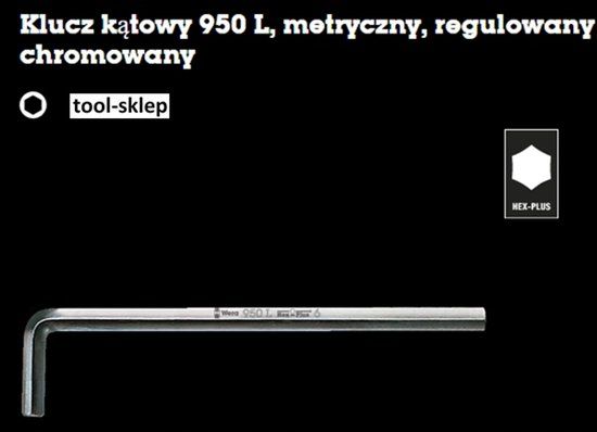 Wera inbussleutel 5,0x160x28mm lang CrV Inbus-Plus