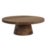 HOME DECO FACTORY Acacia cake stand, elegant and modern design, ideal for cakes and fruit, easy to maintain, diameter 28 cm, brown color