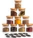 Shenzhen Haorui Industrial Technology Co., Ltd. pots à épices hermétiques transparents en verre - set de 10 - 70ml - pots de rangement avec couvercles en bambou - étiquettes tableau noir