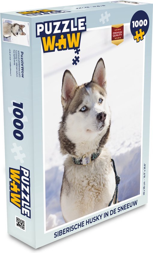 MuchoWow Puzzel Siberische husky in de sneeuw - Legpuzzel - Puzzel 1000 stukjes volwassenen