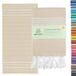 WETCAT Turkse strandlaken, extra groot, 38 x 71 cm, 100% katoen, zandvrij, sneldrogend, extra grote lichte reishanddoek voor volwassenen, strandaccessoires, geschenken - beige