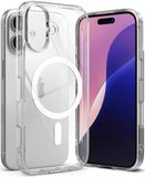 Ringke Fusion Magnetic | Hoesje Geschikt voor Apple iPhone 16 | Compatibel met MagSafe | Back Cover met Militaire Standaard | Transparant