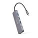 NANOCABLE 10.16.4409 - USB-C converter hub naar 3 USB-A 3.0 vrouwelijke poorten + 1 USB-C-vrouwelijke poort, aluminium, 10 cm, grijs