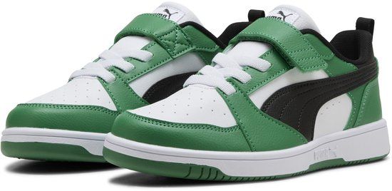 PUMA Rebound V6 Lo AC+ PS Unisex Sneakers - PUMA White-PUMA Black-Archive Green