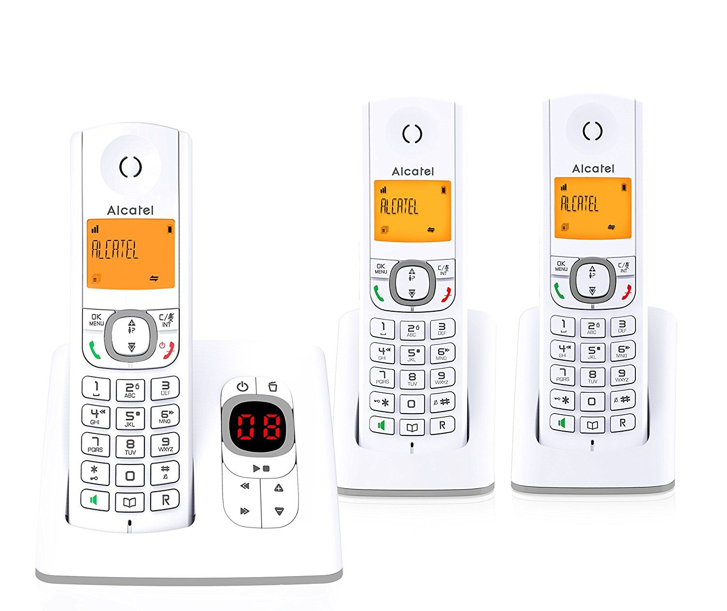 Alcatel F530 - DECT telefoon - Nummerherkenning - Grijs/Wit - 3 Handsets