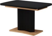 Vicco Eettafel Fenaro, Zwart/Goudkleurig Eiken, 120-160 x 80 cm uitschuifbaar