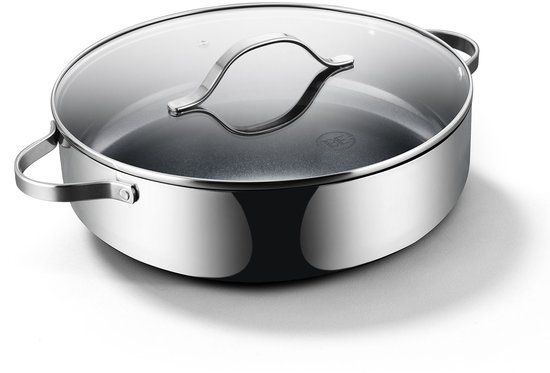 Be Living Essential Series Roestvrijstalen braadpan met deksel, diameter 32 cm