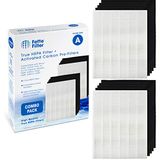 Fette Filter - 115115 Premium True HEPA H13 Filter Compatibel met Winix Filter A 115115 Maat 21 Plasma Wave Luchtreiniger AM90 P300 5300 5500 5300-2 6300-2 6300 C909 9800 C535 2 + 8 Verpakking
