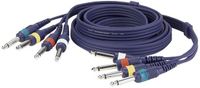 DAP Audio Kabel, 4 x Jack Mono - 4 x Jack Mono, 3m, Blauw