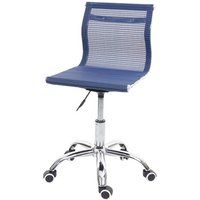 Bureaustoel HWC-K53, bureaustoel bureaustoel computerstoel, netbespanning stof/textiel ~ blauw