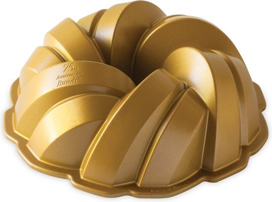 Nordic Ware Gevlochten Bundt Pan, Gegoten Aluminium Bundt Blik, Bundt Cake Tin met Vlecht Patroon, Cake Mould Kleur: Goud