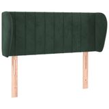 VidaXL Hoofdbord met randen 93x23x118/128 cm fluweel donkergroen