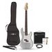 Gear4music LA Basgitaar + 15 W Versterkerpakket, Silver Flake