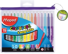 Maped Viltstift Color peps in etui met rits 15stuks assorti