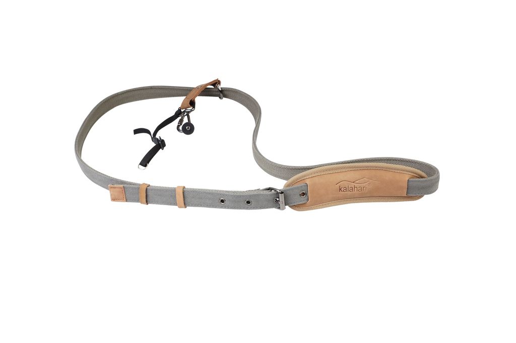 Kalahari MAKOBA SL-1 Bruin, Grijs Leer Camerariem