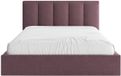 Vente-unique KILACLO Lit avec coffre de lit 180 x 200 cm avec tête de lit, coutures verticales, tissu, bordeaux