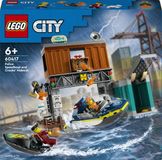 LEGO 60417 City Politiespeedboot en boevenschuilplaats Boot Speelgoed Politie Set met Hond