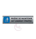AUA SIGNALETIQUE Deurbordje van geborsteld aluminium met AluSign – 200 x 50 mm