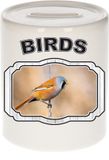 Bellatio Decorations Shoppartners Bv Dieren liefhebber baardmannetje vogel spaarpot 9 cm jongens en meisjes - keramiek - Cadeau spaarpotten vogels liefhebber