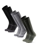DANISH ENDURANCE Merinowollen Kniehoge Wandelsokken met Demping & - Unisex - 3 Paar - 35-38