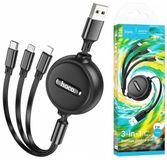 Hoco 3-in-1 Kabel USB-C/Micro-USB/Lightning 1m Zwart