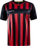 Craft Progress 2.0 Stripe Shirt Korte Mouw Heren - Zwart / Rood | Maat: XXL