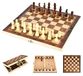 Jeu d'échecs en bois pliable 24 x 24 cm version voyage