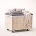 The Wicker Stories Grand panier en osier sur roues avec poignées - 60L - Whitewash/Gris