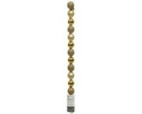 Decoris Kleine kerstballen - 14x stuks - goud - 3 cm - kunststof - onbreekbaar