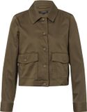 COMMA s.Oliver Indoor-Jacke Vrouwen Karamel Katoen Regular Fit Klassieke kraag Drukknopen Klepzakken Lange mouw Effen Casual Lente/Zomer 2025