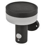 EMOS - TERION LED wandlamp op zonne-energie met bewegingsmelder voor huis en tuin - Waterdichte tuinverlichting op zonne-energie met sensor, helderheid 200 lm, warmwit - Stalen behuizing