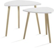 Vicco Twino – Set van 2 salontafels Wit/Sonoma 60 x 50 cm