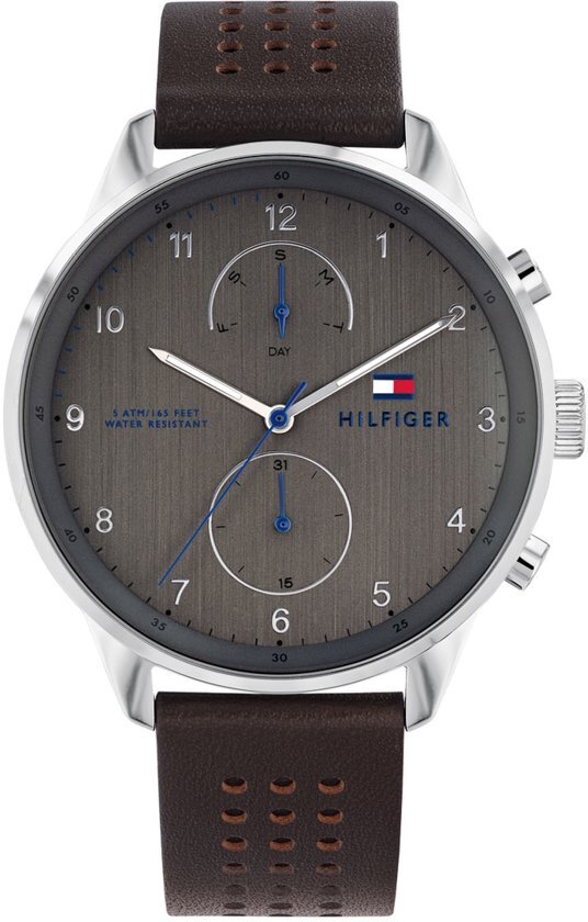 Tommy Hilfiger TH1791579 Horloge - Leer - Bruin - Ã˜ 44 mm