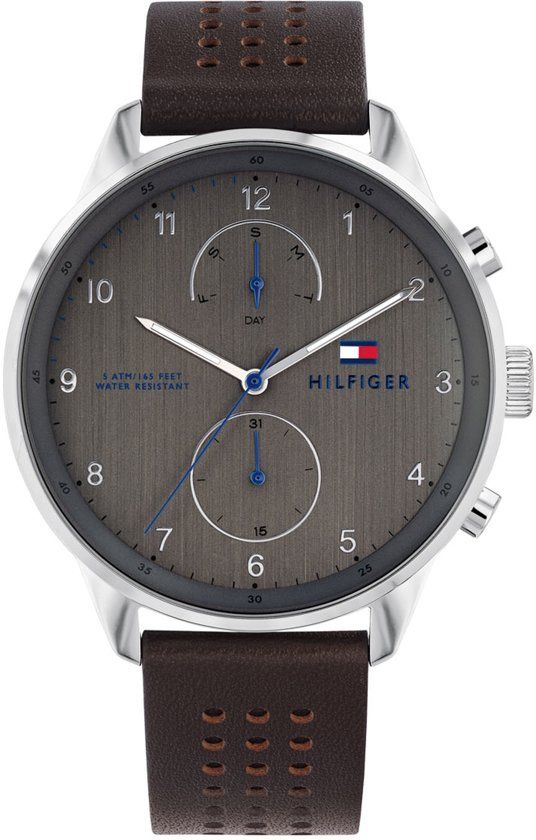 Tommy Hilfiger TH1791579 Horloge - Leer - Bruin - Ø 44 mm