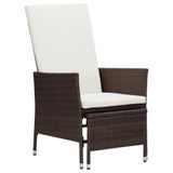 VidaXL Tuinstoel Terras Gecapitonneerde zitting Polyester, Polyrattan, Staal Crème, Wit