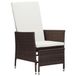 VidaXL Tuinstoel Terras Gecapitonneerde zitting Polyester, Polyrattan, Staal Crème, Wit