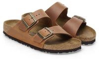 Birkenstock Arizona Cuir huilé ajustement étroit Cognac Unisexe Sabots Taille 39