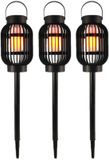 Merkloos Solar tuinlamp 3 in 1 - 3x - vlameffect - zonne-energie - 23 cm - prikspot - lantaarn